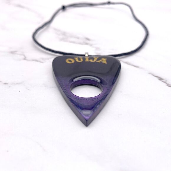 Black Purple Chrome Dipped Ouija Planchette Necklace - Picture 8 of 11